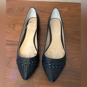 BCBGeneration Black Pointed Flats Studs 7